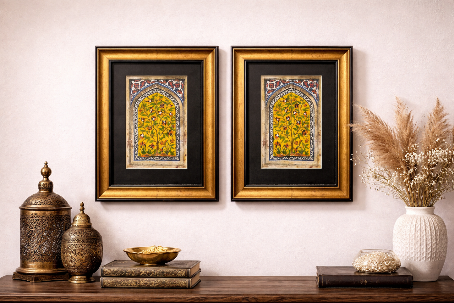 Wazir Khan Tile Inlay – Floral Arch Miniature