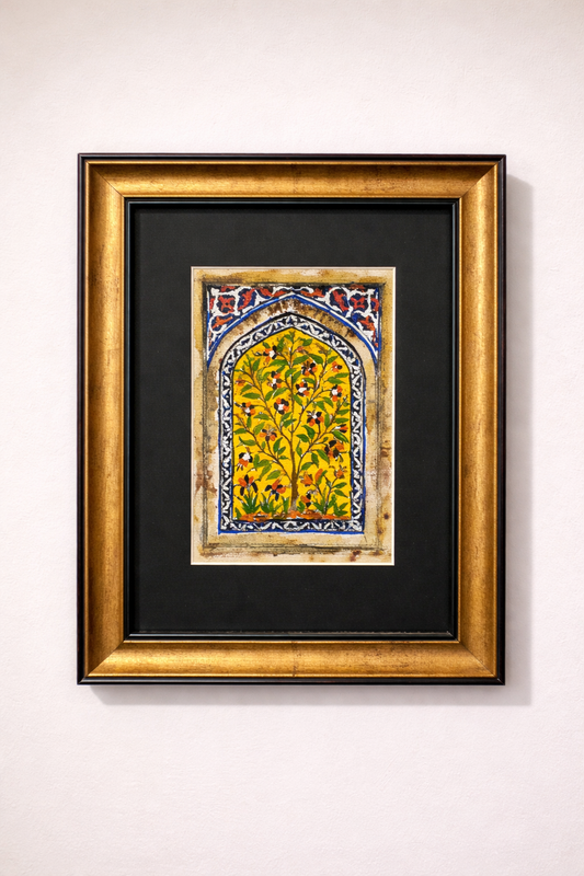 Wazir Khan Tile Inlay – Floral Arch Miniature