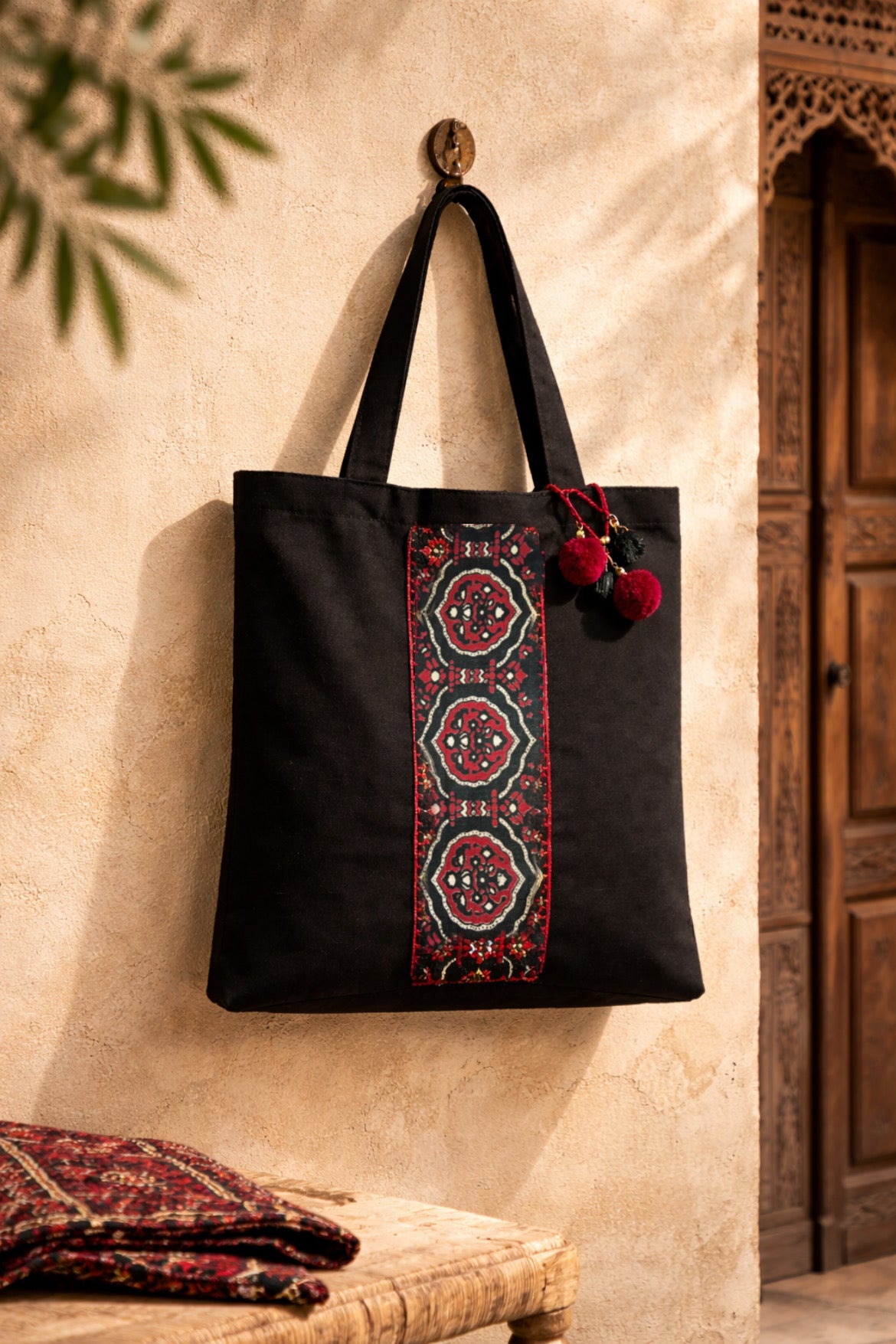 Ajrak Tote bags