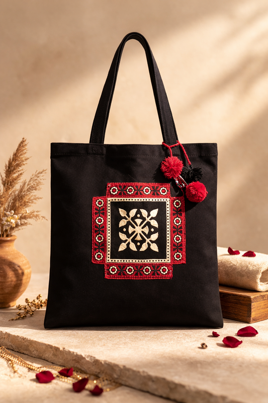 Ajrak Tote bags