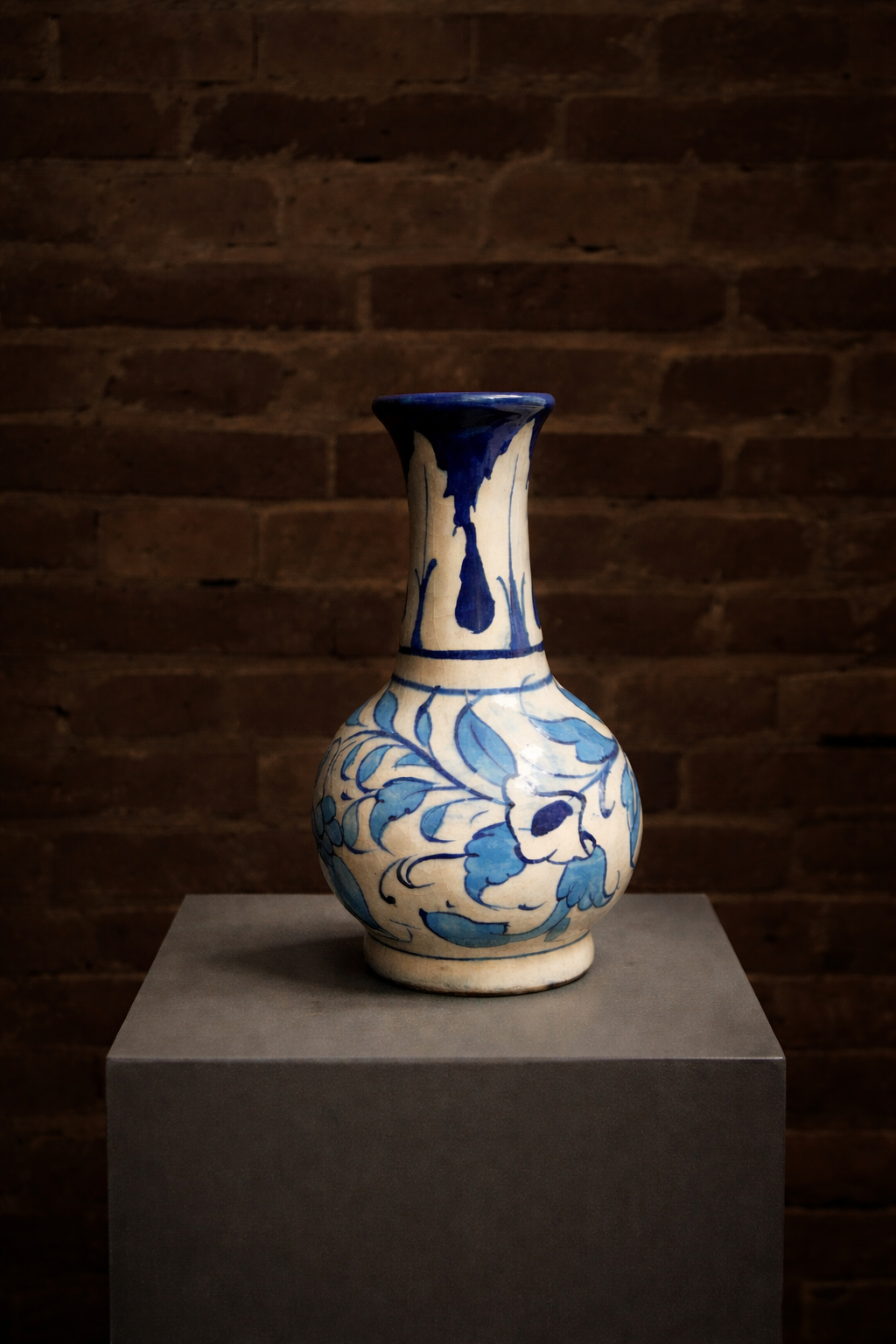 Blue pottery vase - small