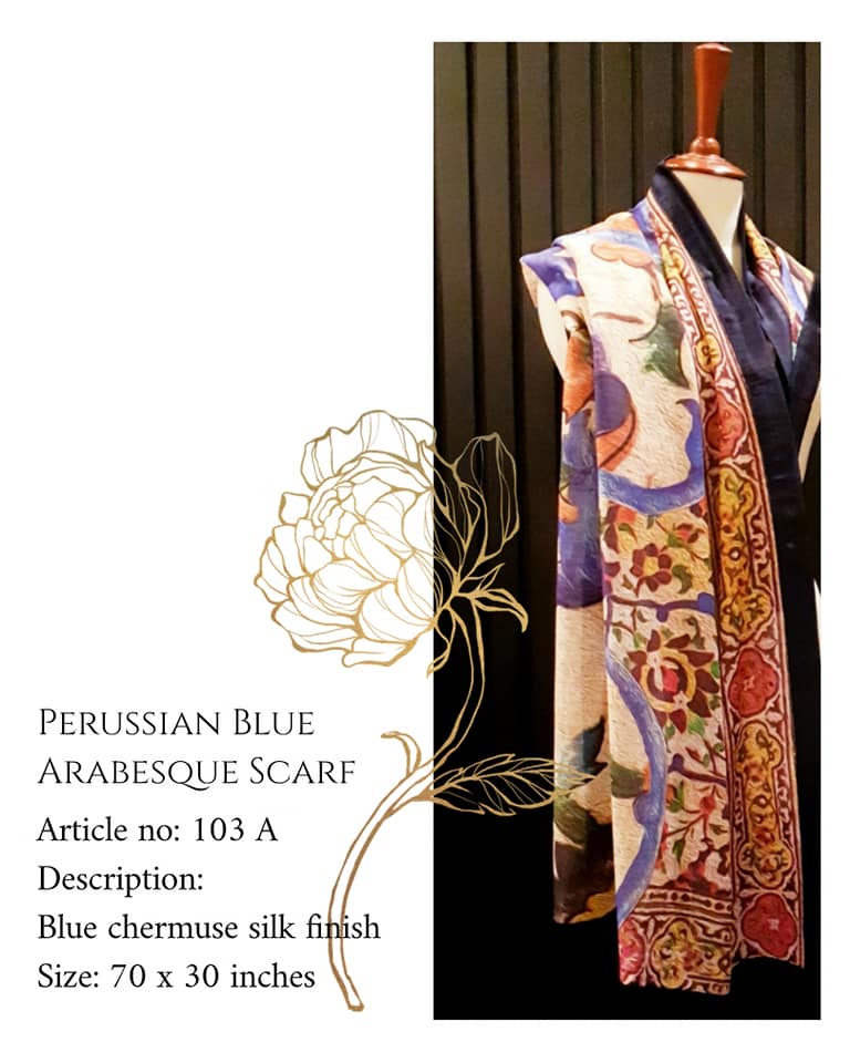 Prussian Blue Arabesque dupatta