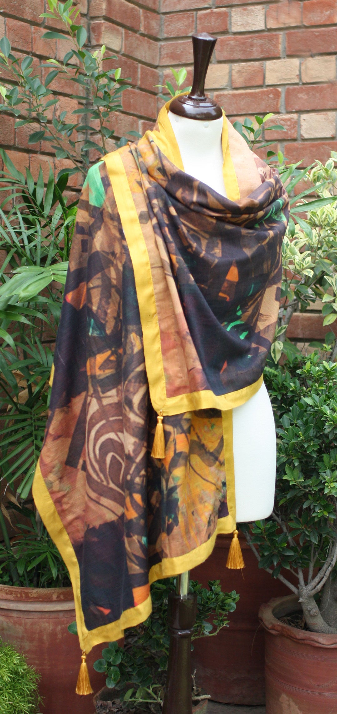 Brown Amber Yellow Scarf