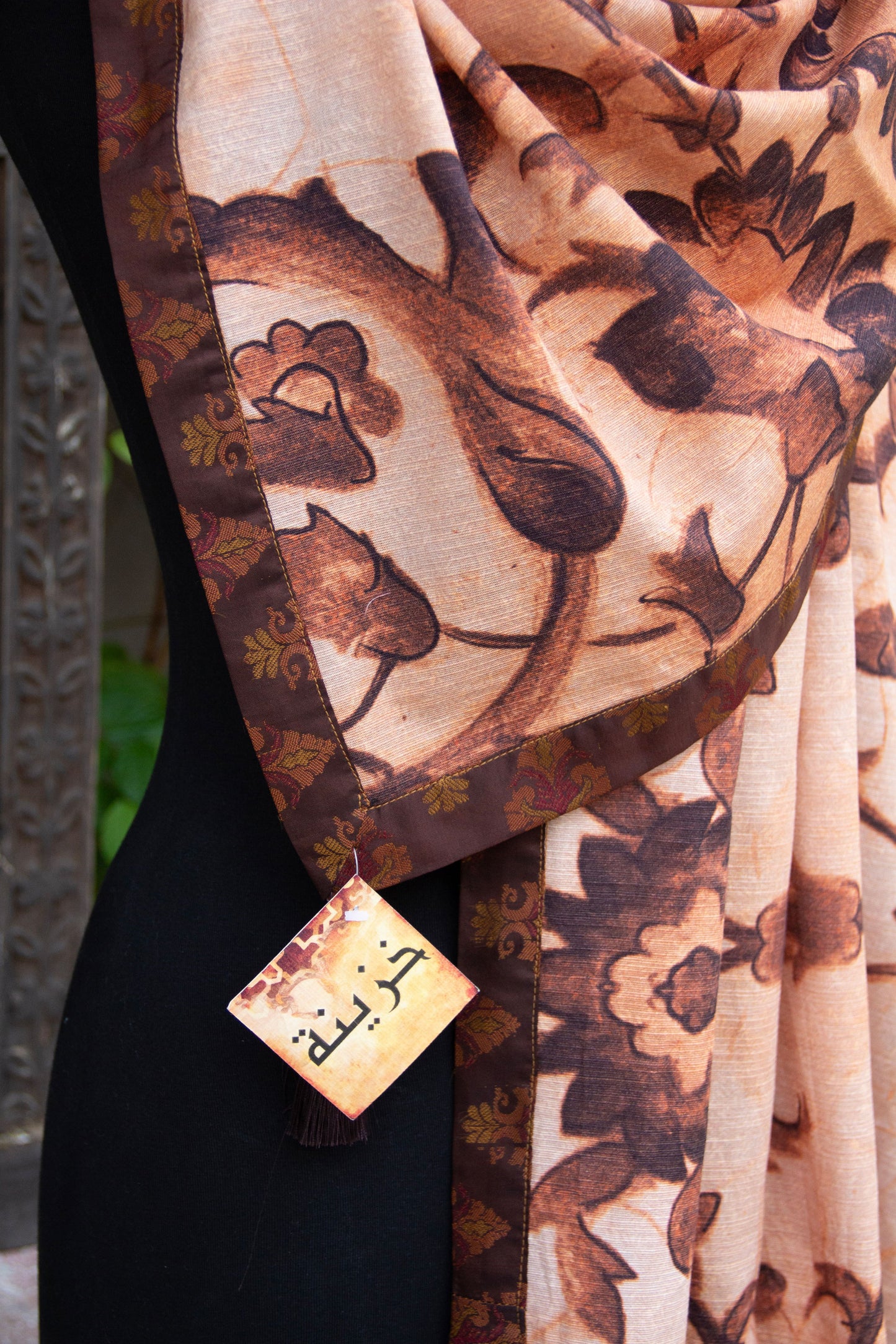 Brown Arabesque Scarf