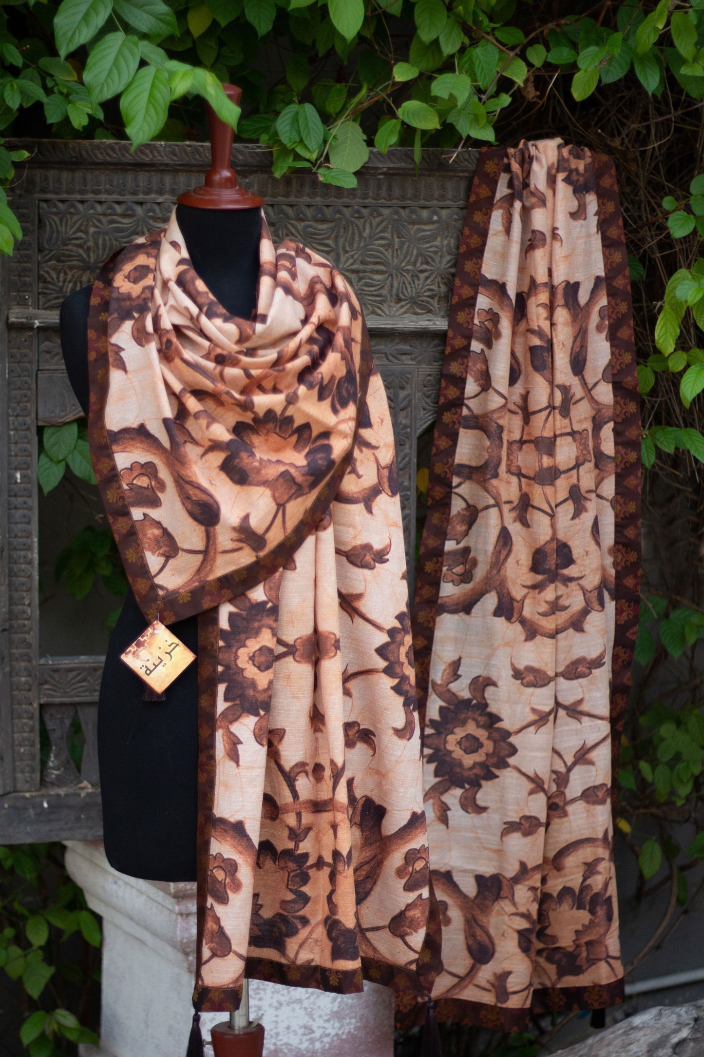 Brown Arabesque Scarf