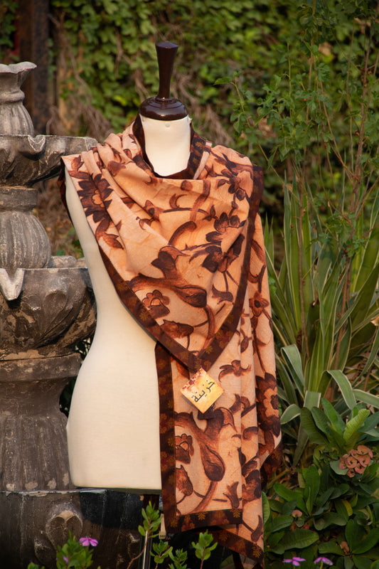 Brown Arabesque Scarf