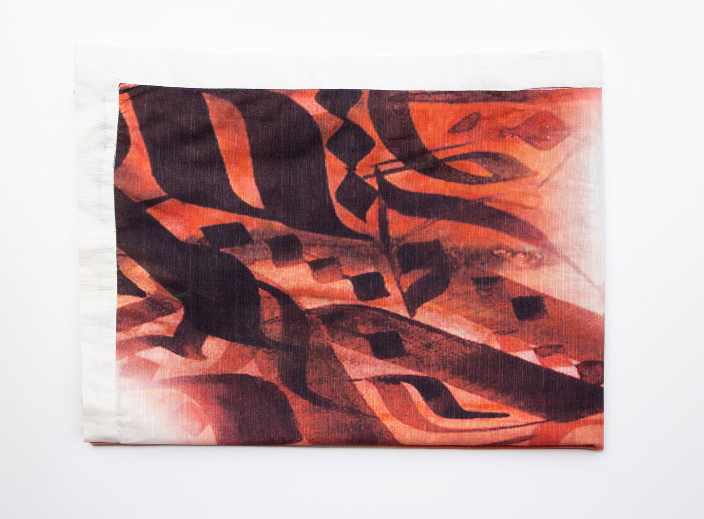 Calligraphic White orange Scarf